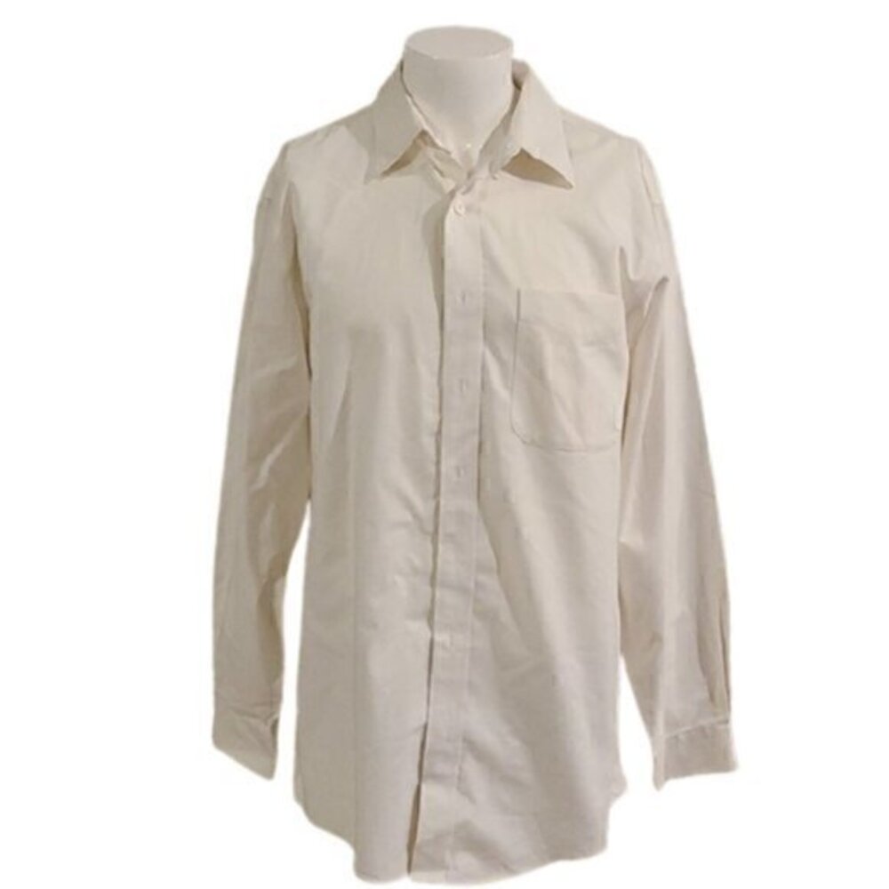 [LL Bean Traveler] White Long Sleeve Button Down - Size Med Tall